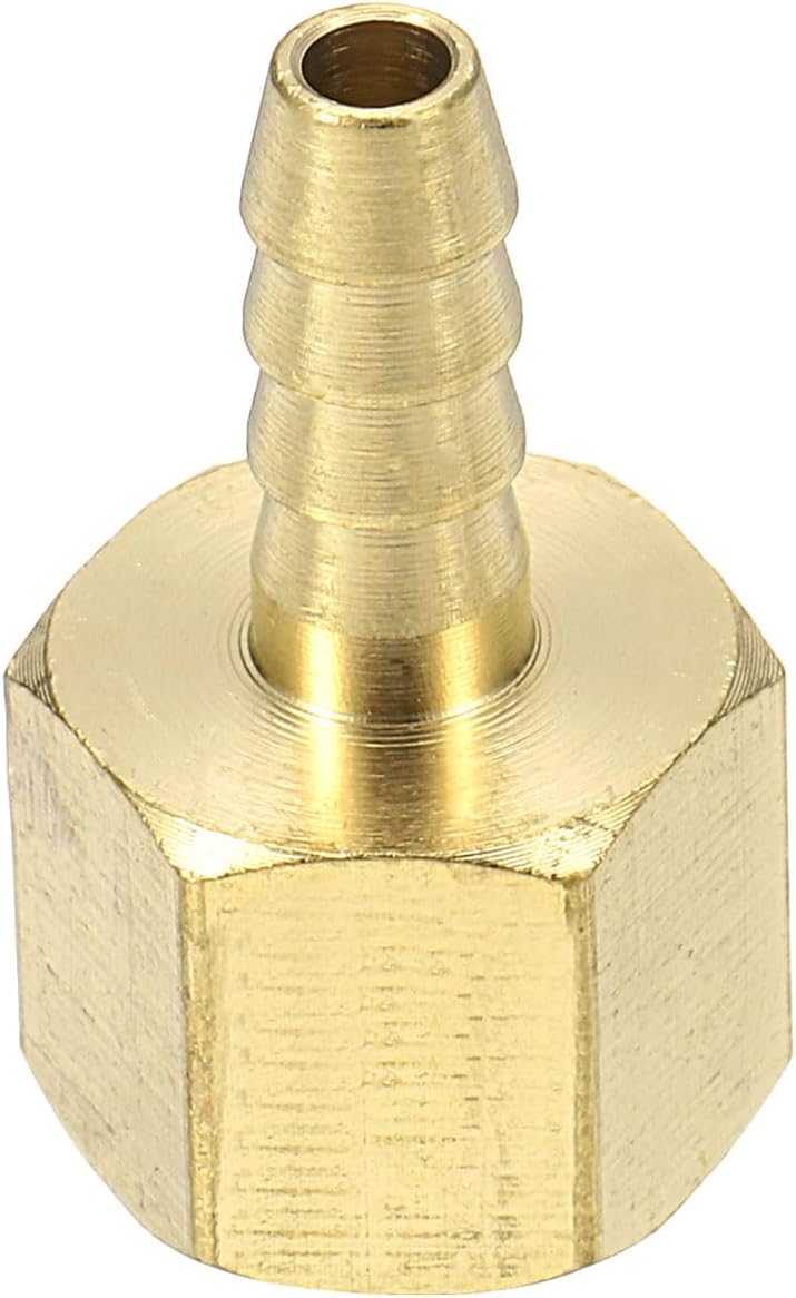 sourcing map Brass Barbed Fitting 1/8" NPT Female to 1/8" Hose ID for Home Brew Pipe Fitting Direct Thread Connector Durable Construction