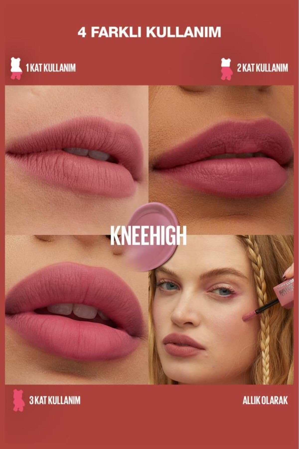 Maybelline New York Maybelline Super Stay Teddy Tint Uzun Süre Kalıcı Likit Mat Tint 55 Knee High, RUJTINTKALICILIKITMAT