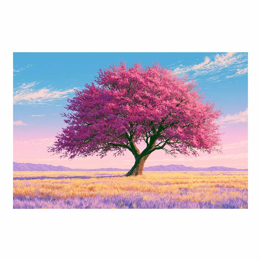 HOQIU Canvas Wall Art Creek Luminous Tree tree poster, landscape wall art, for Living Room Bedroom Bathroom.(Multicolor)-60x80cm Unframed