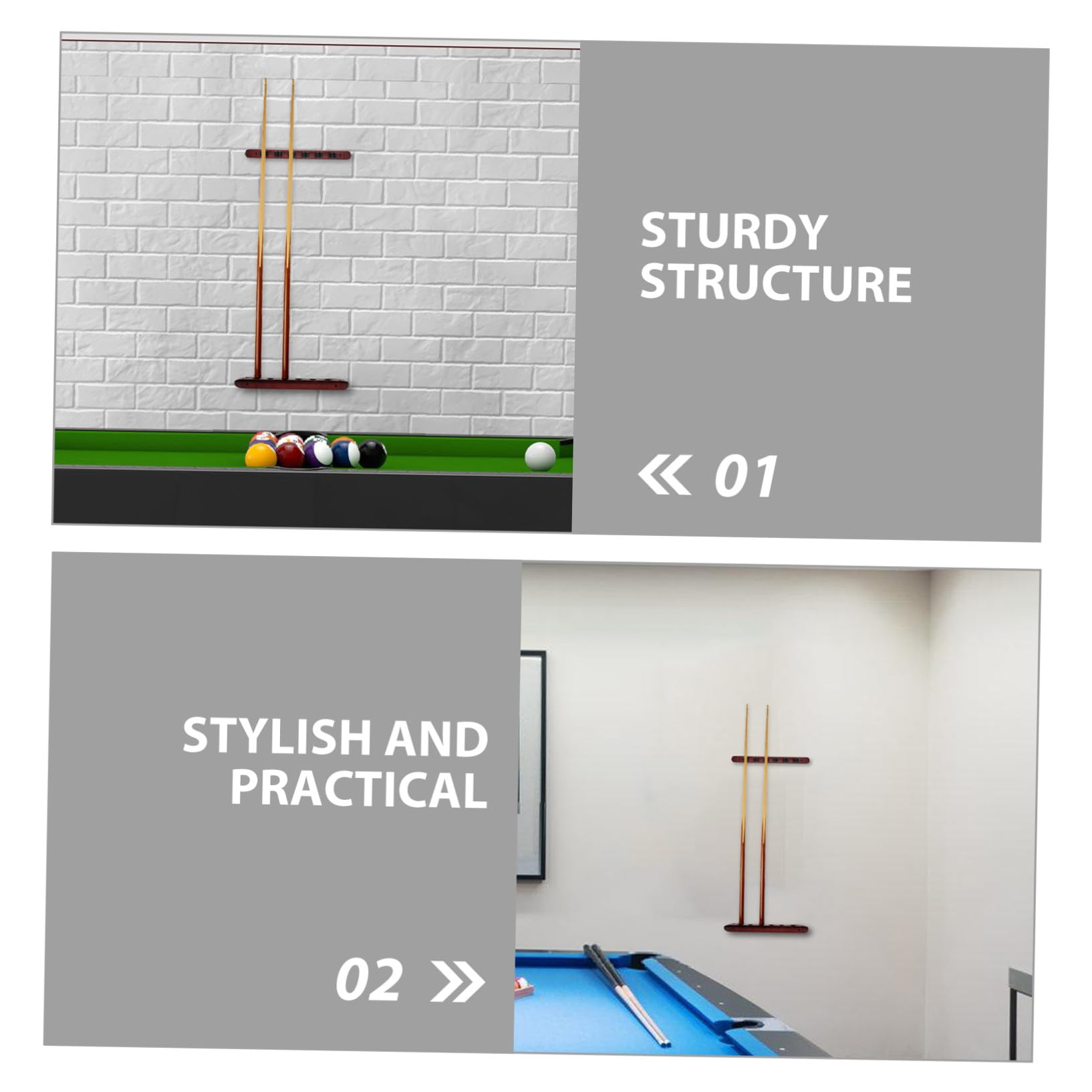 UPKOCH Lot De 2 Supports De Queue De Billard en Bois Support De Bâton De Billard Présentoir De Bâton en Bois