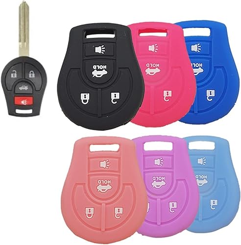 Miniatura 4 de Funda para llave de coche para Nissan Maxima Altima Sentra Versa Micra X-Trail Terrano Tiida Cube, funda de silicona para llave de coche
