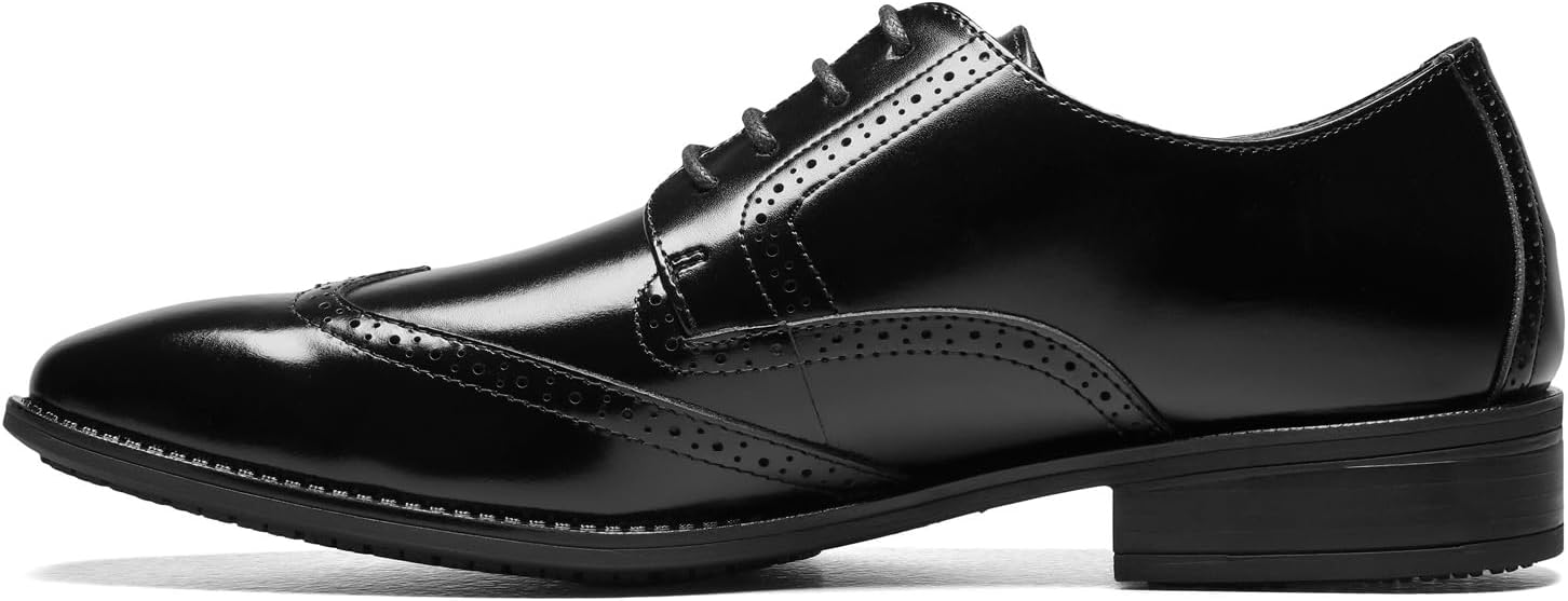 Stacy Adams Men's Adler Slip Resistant Cap Toe Oxford, Black, 8 W US