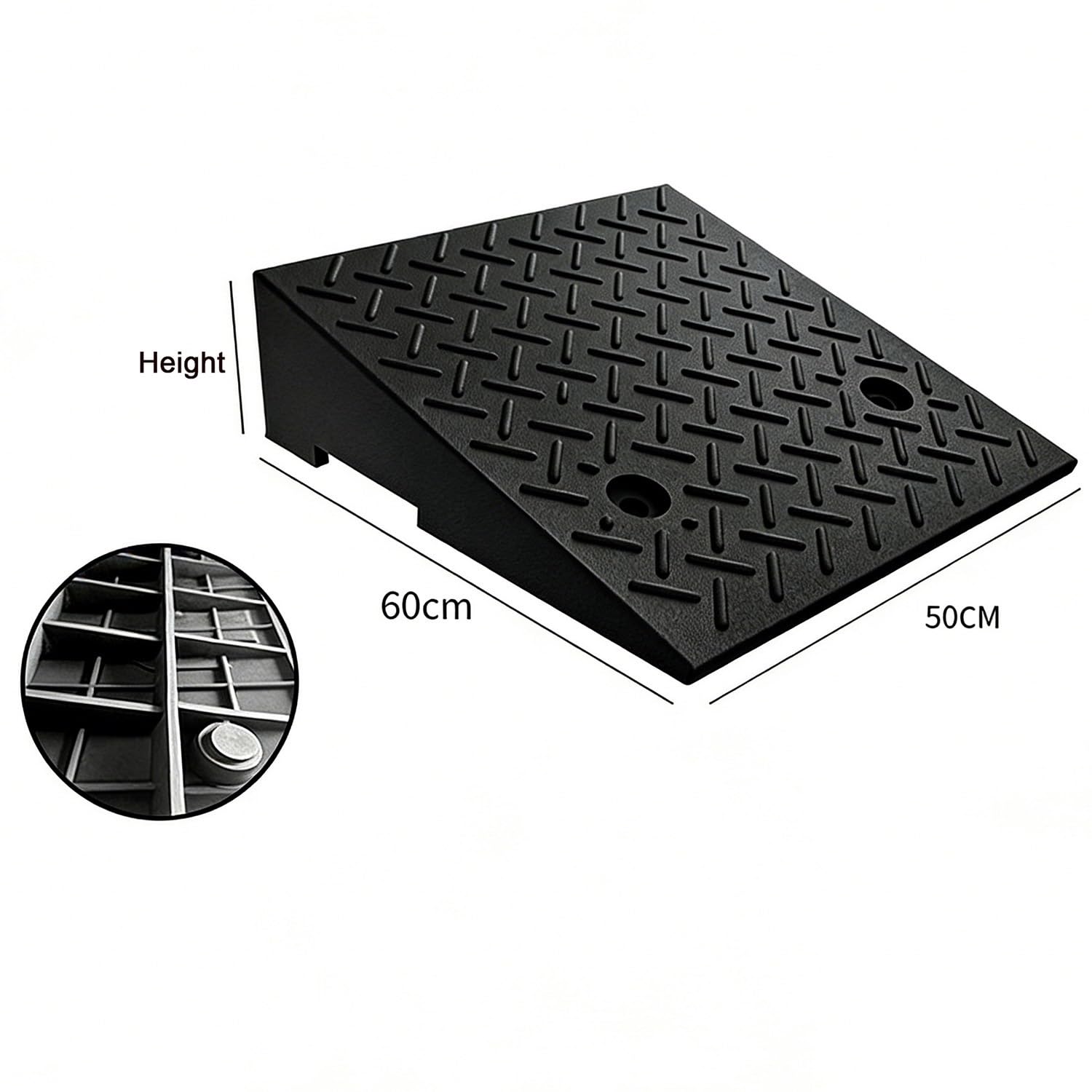 Rampa di Soglia in Gomma,Altezza 8-22 cm, Rampa di Accesso Antiscivolo per Auto, Moto e Scooter,Rampa di Transizione Resistente alle Intemperie per Porte e garage(Height 18cm)