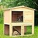 Conejera de madera caseta exterior para mascotas pequeñas cobertizo 98x54x100 cm