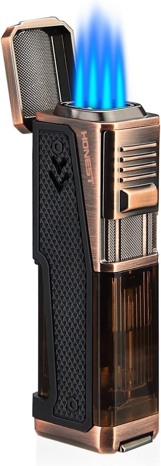 YDVGERTH Cigar Torch Lighter with Cigar Stand on Top, 4