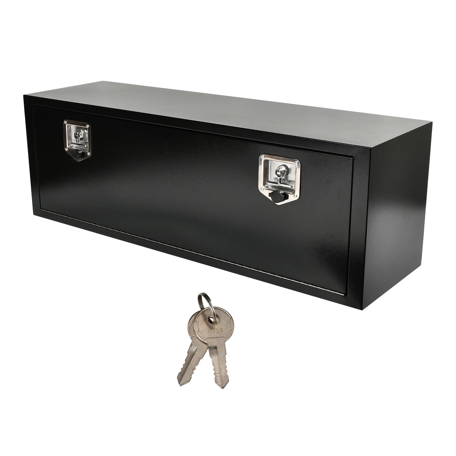 FGJQEFG 48'' Heavy Duty Truck Tool Box Steel for UnderBed Trailer Outdoor Car with Lock and Key - 48 x 14 x 16 Inch Black Underbody Toolbox