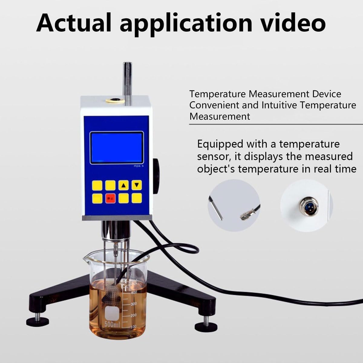 Cyfrowy wyświetlacz rotacyjny wiskozymetr z 4 wirnikami, laboratoryjny tester lepkości płynów z wyświetlaczem LCD i wyjściem danych, 0,3~60 obr./min, do tuszy, farb, powłok, klejów, smarów(8S)