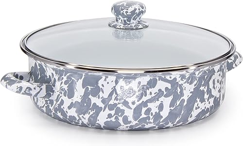 Miniatura 20 de Golden Rabbit Esmalte - Patrón rojo sólido - Sartén para saltear de 3 cuartos