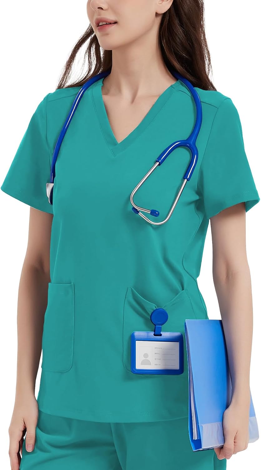 ☆＜moz＞なめらかストレッチ肩スナップスクラブ(男女兼用): 白衣