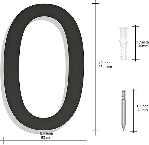 Miniatura 47 de Números grandes de acero inoxidable de 8 pulgadas, número de puerta de dirección de casa moderno negro para exterior, fácil de instalar, negro mate