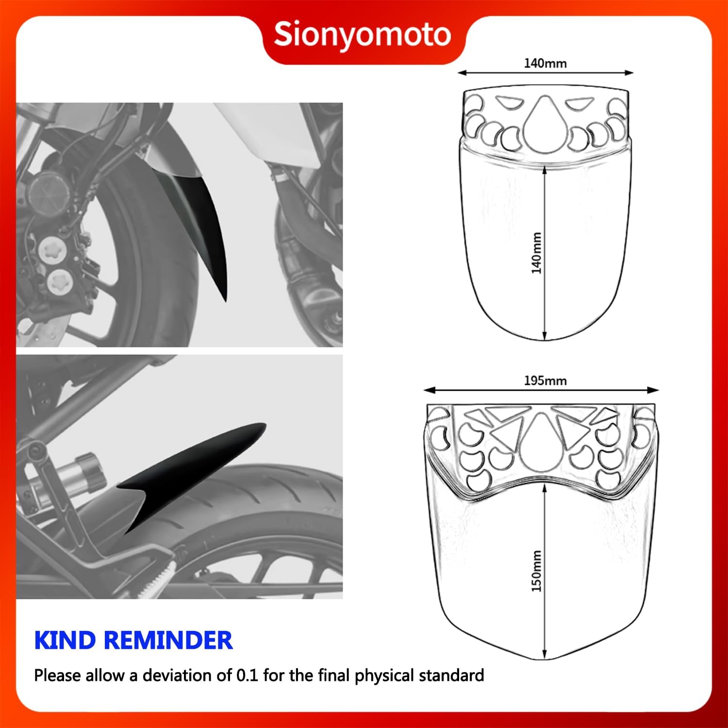 Motorcycle Accessories Front Mudguard Fender Rear Extender Hugger Extension Compatible with Tracer 9 GT Tracer 9 2021 2022