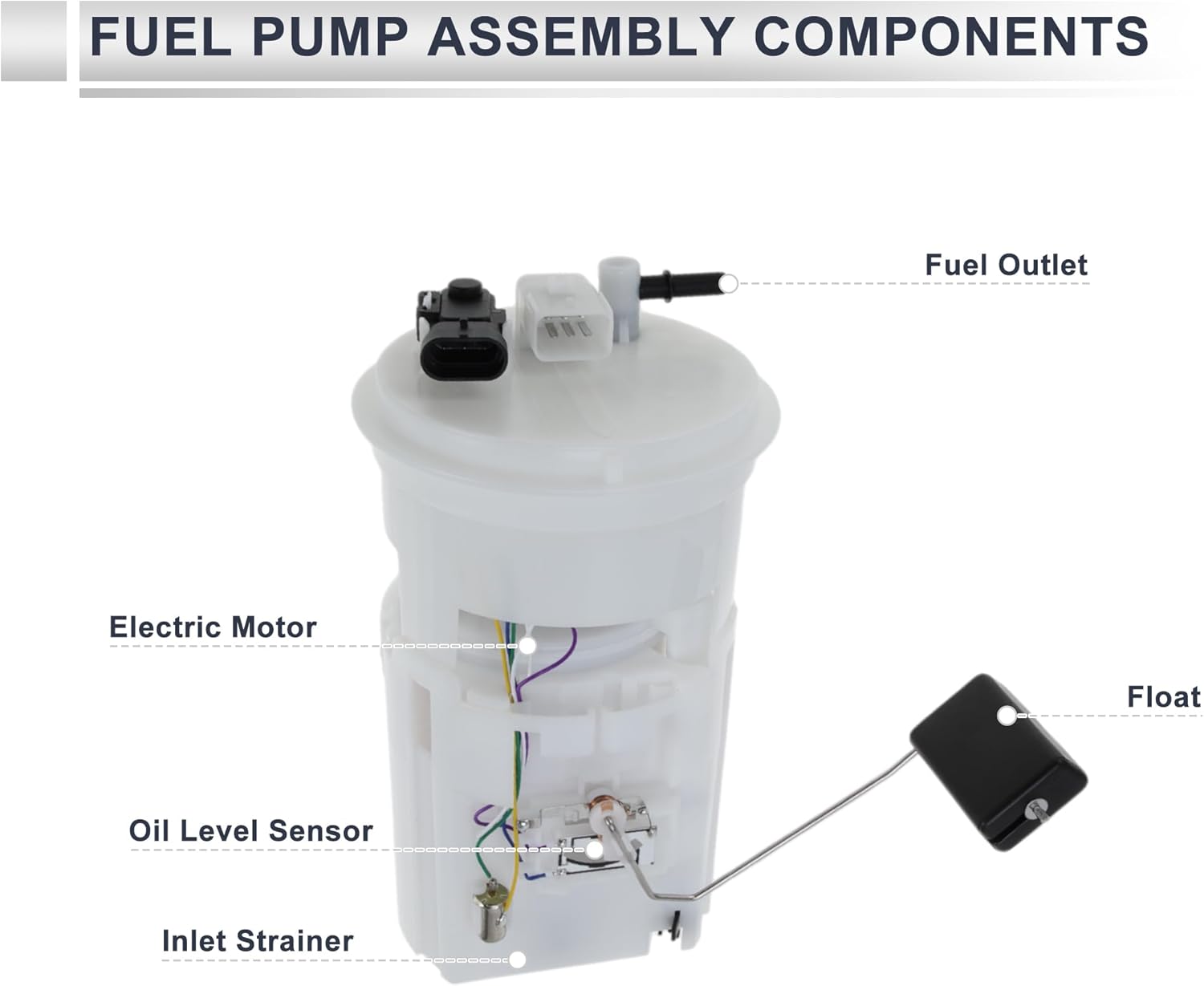 Electric Fuel Pump Assembly for Chevrolet Aveo Aveo 5 2006-2008 L4 1.6L with 1 Tube Fuel Filter Pump Module with Sending Unit No.96447645