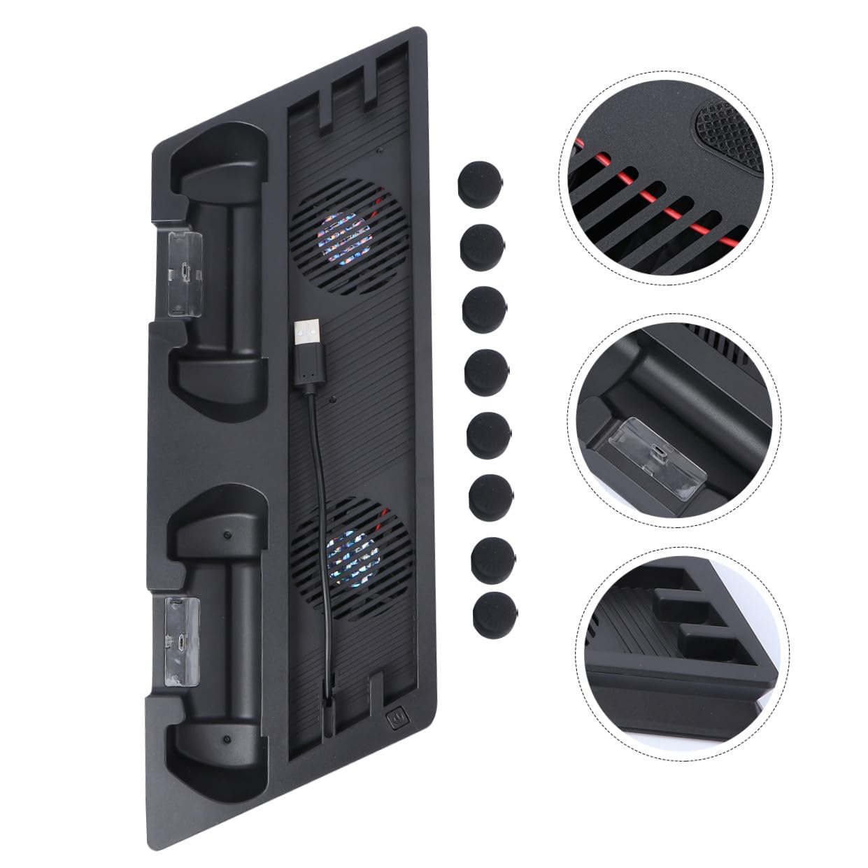 Di Raffreddamento Integrata per Console Stazione di Ricarica Verticale Porte Supporto di Raffreddamento per Dispositivi di Gioco Hub USB per Connessione Mouse e Tastiera