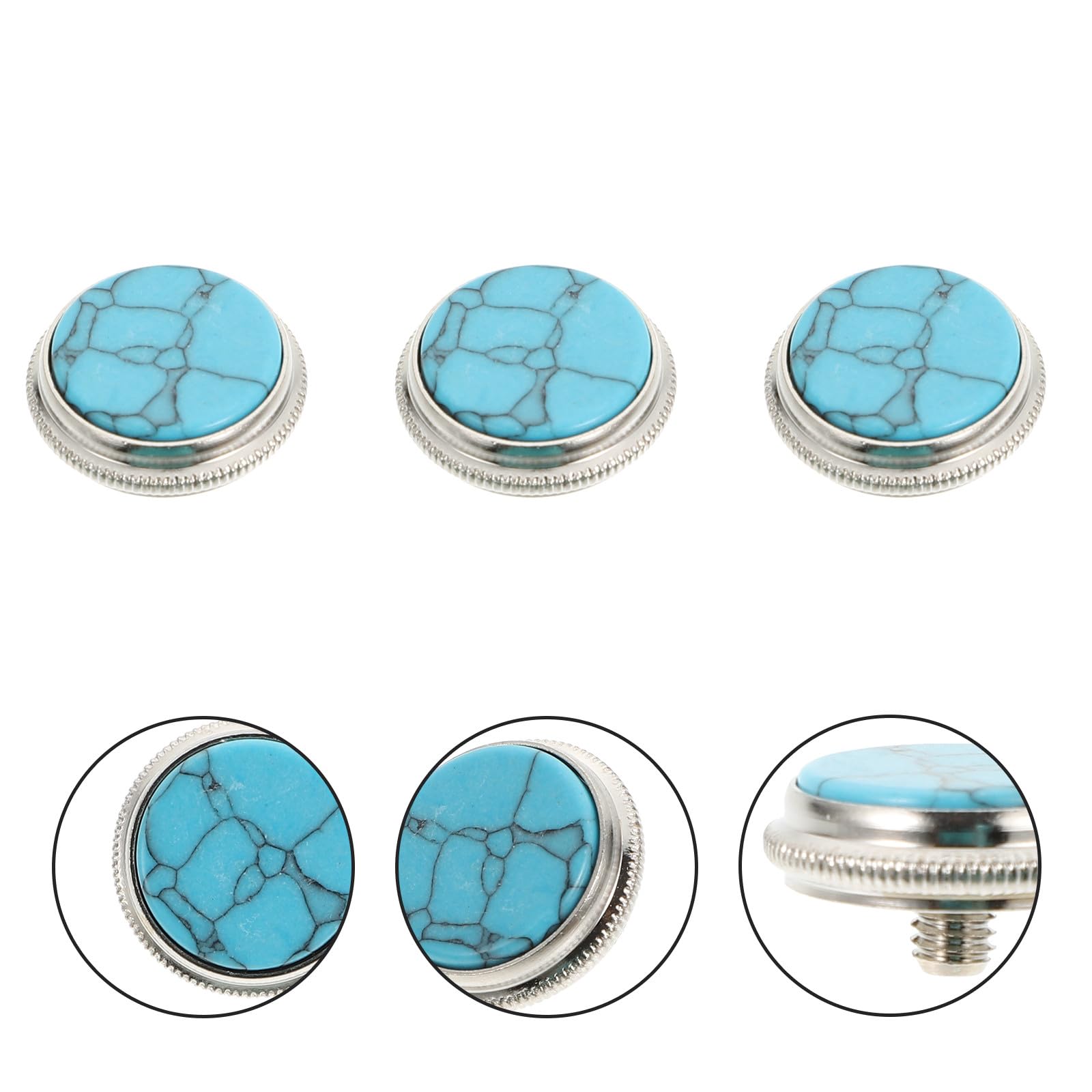 Boutons de Piston Accessoires Remplaçables pour Fixer Boutons 3 Pièces en Cuivre Bleu Design Créatif et Pratique pour Trompette pour Instruments de Musique