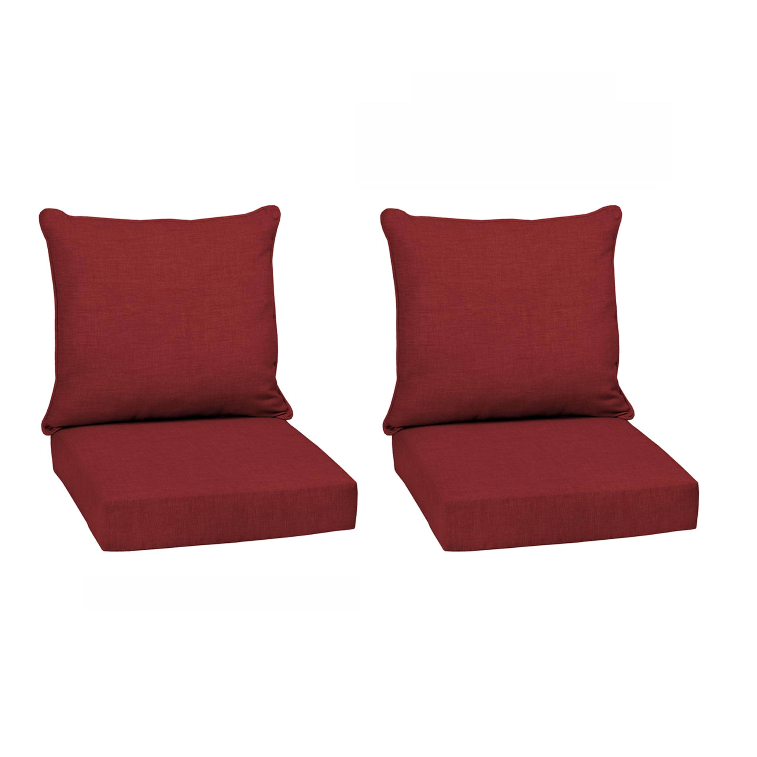 Arden Outdoor Deep Seat Cushion Set, 2-Pack, 22x24, Ruby Red