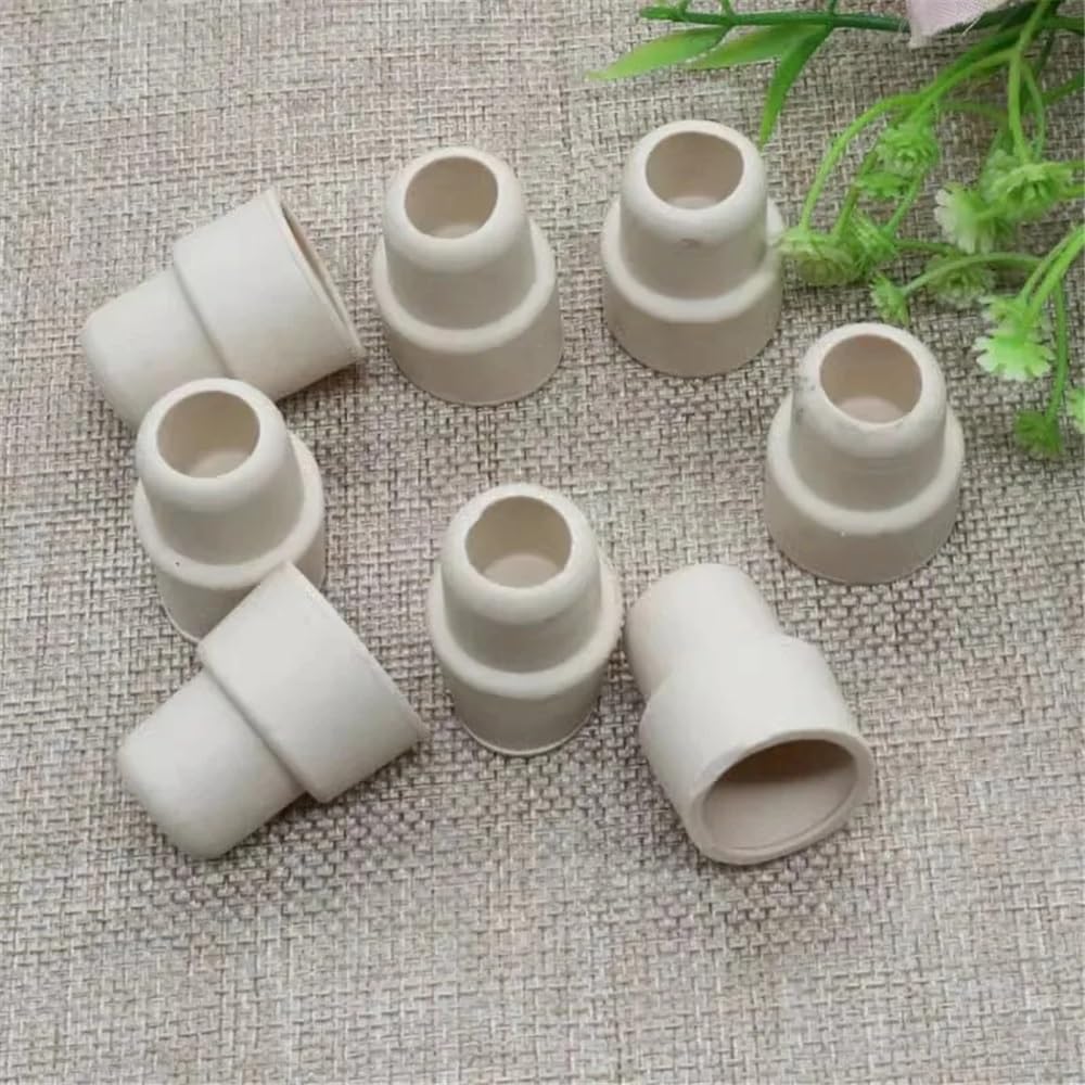 Tapón de goma laboratorio gris blanco tamaños 14 19 24 50 100 Uds tapa rosca inversa | White No.24 100pcs