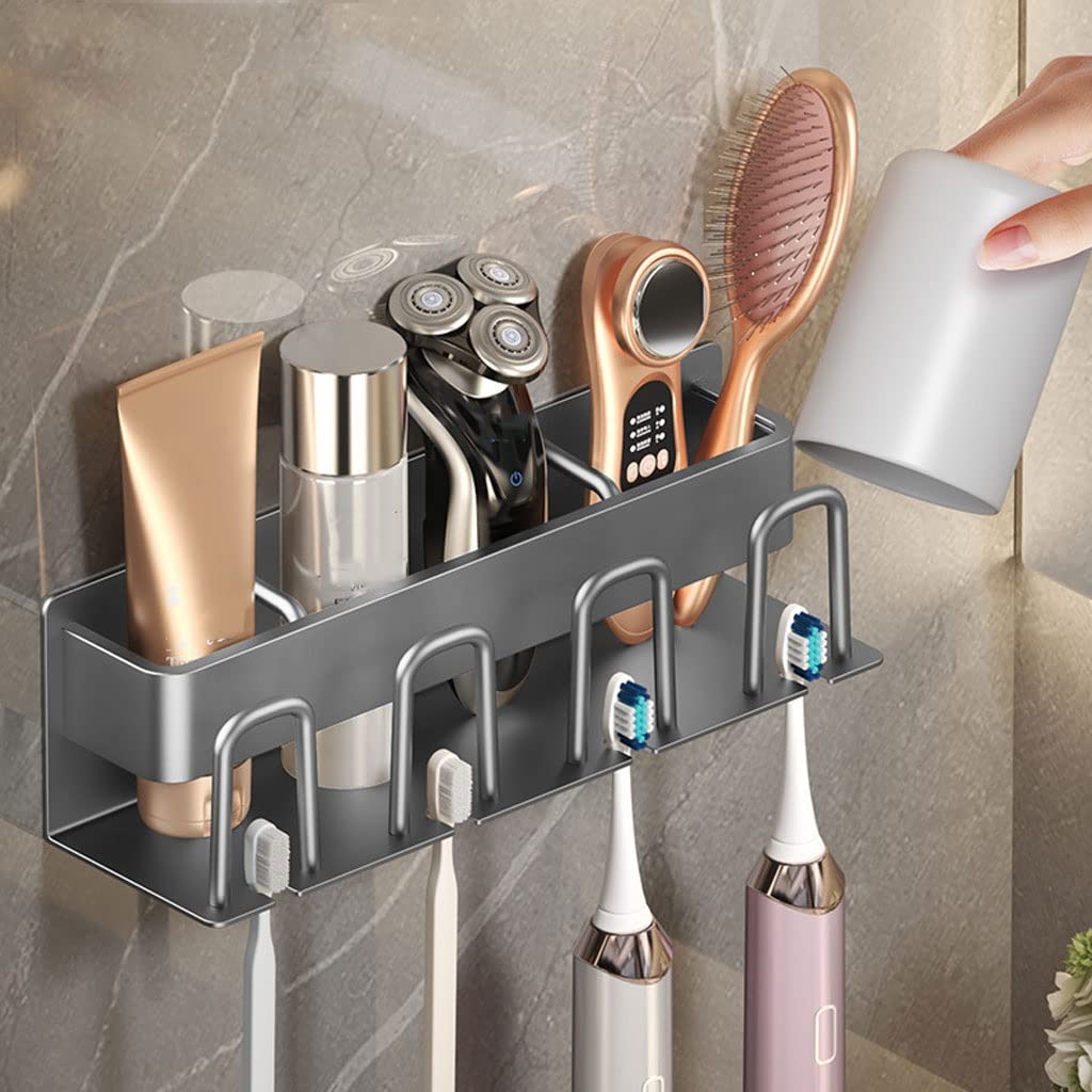 Estante para Cepillos de Dientes Porta di spazzolino da Denti a Parete di Lusso Leggero Multifunzionale spazzolino da Denti spazzolino Accessori for Bagno(B)