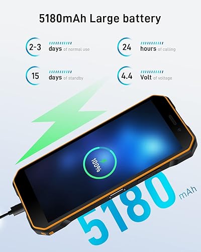 Miniatura 4 de DOOGEE Smartphone robusto 2022 S51 NFC Android 12 teléfono resistente, 4 GB+64 GB SD 512 TB, batería de 5180 mAh, SIM dual 4G, IPS HD de 6.0