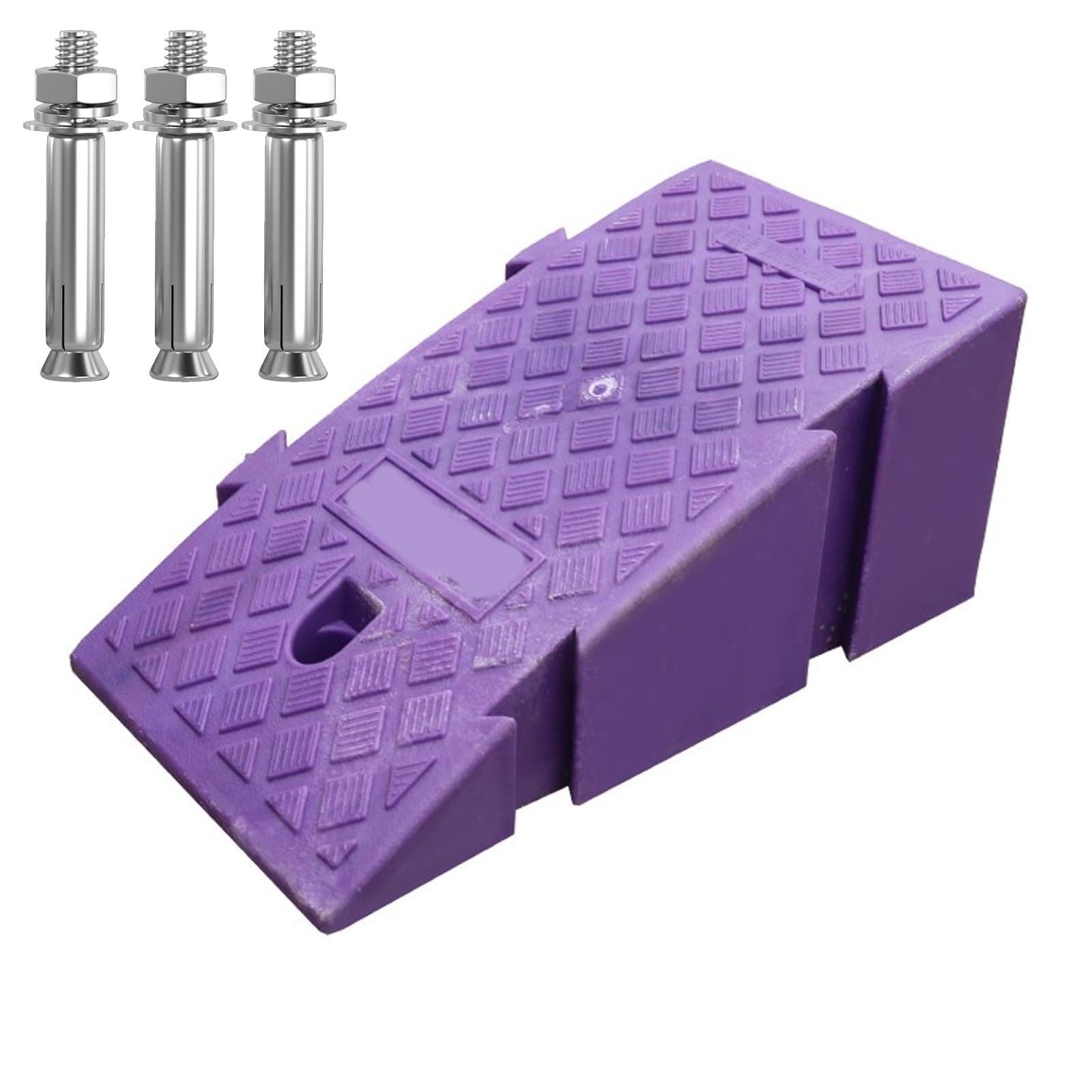 Wytrzymałe Rampy Podjazdowe z Tworzywa PVC z Powierzchnią Antypoślizgową i Otworami Drenażowymi, Rampa Podjazdowa Zapewniająca(Purple,25x27x7cm/9.8x10x2.7in)