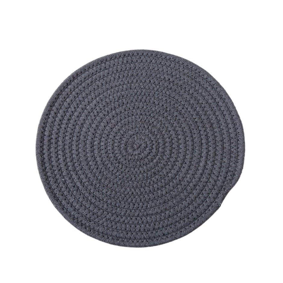 Manteles Individuales, Manteles Individuales y Pos Manteles individuales de algodón hechos a mano, redondos, con aislamiento, for mesa, manteles individuales, accesorios for cocina(Deep Grey,11CM)