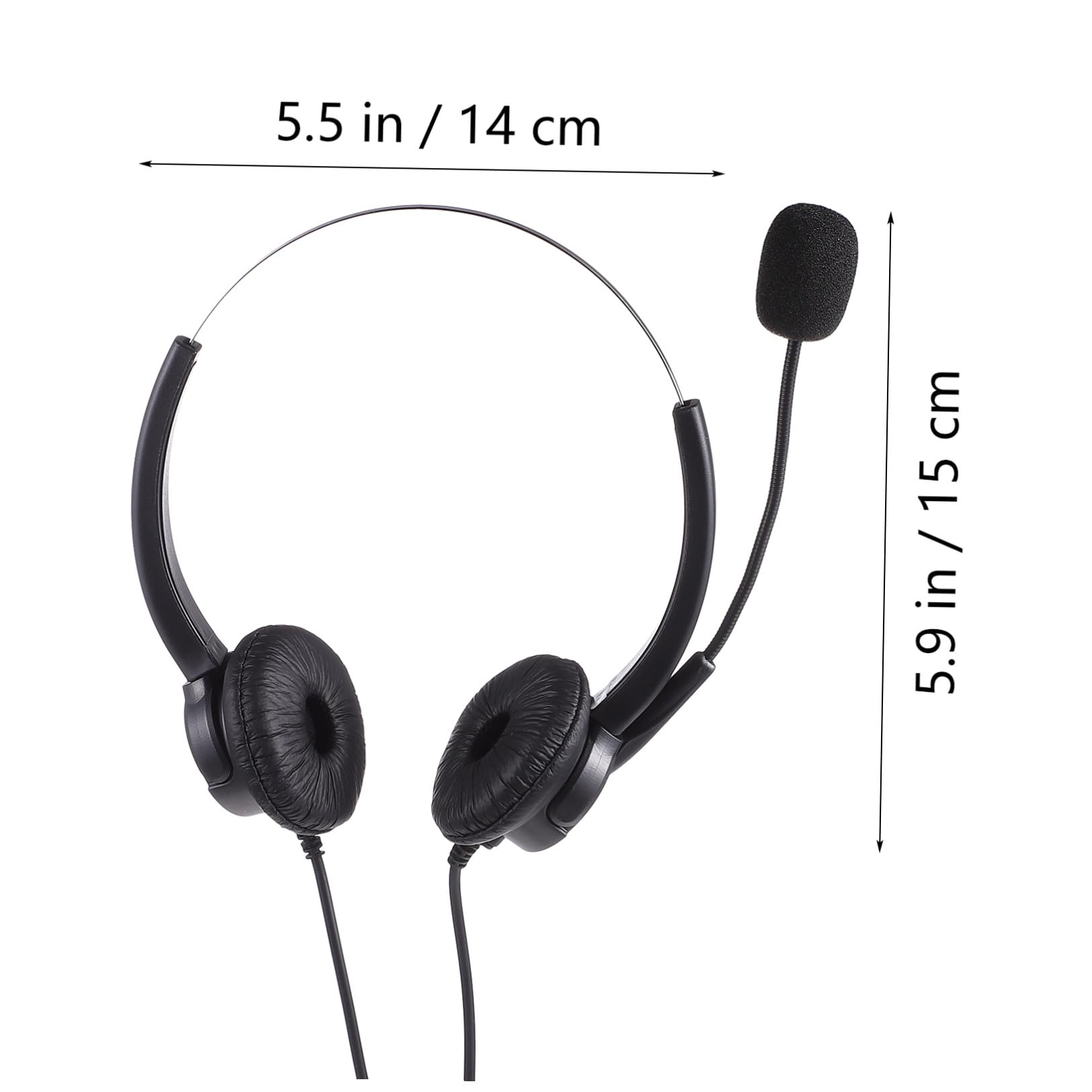 Auriculares USB Negros Micrófono Giratorio y Función Plug and Play, Material Abs y PU, Ideales para Oficina y Aprendizaje en Línea