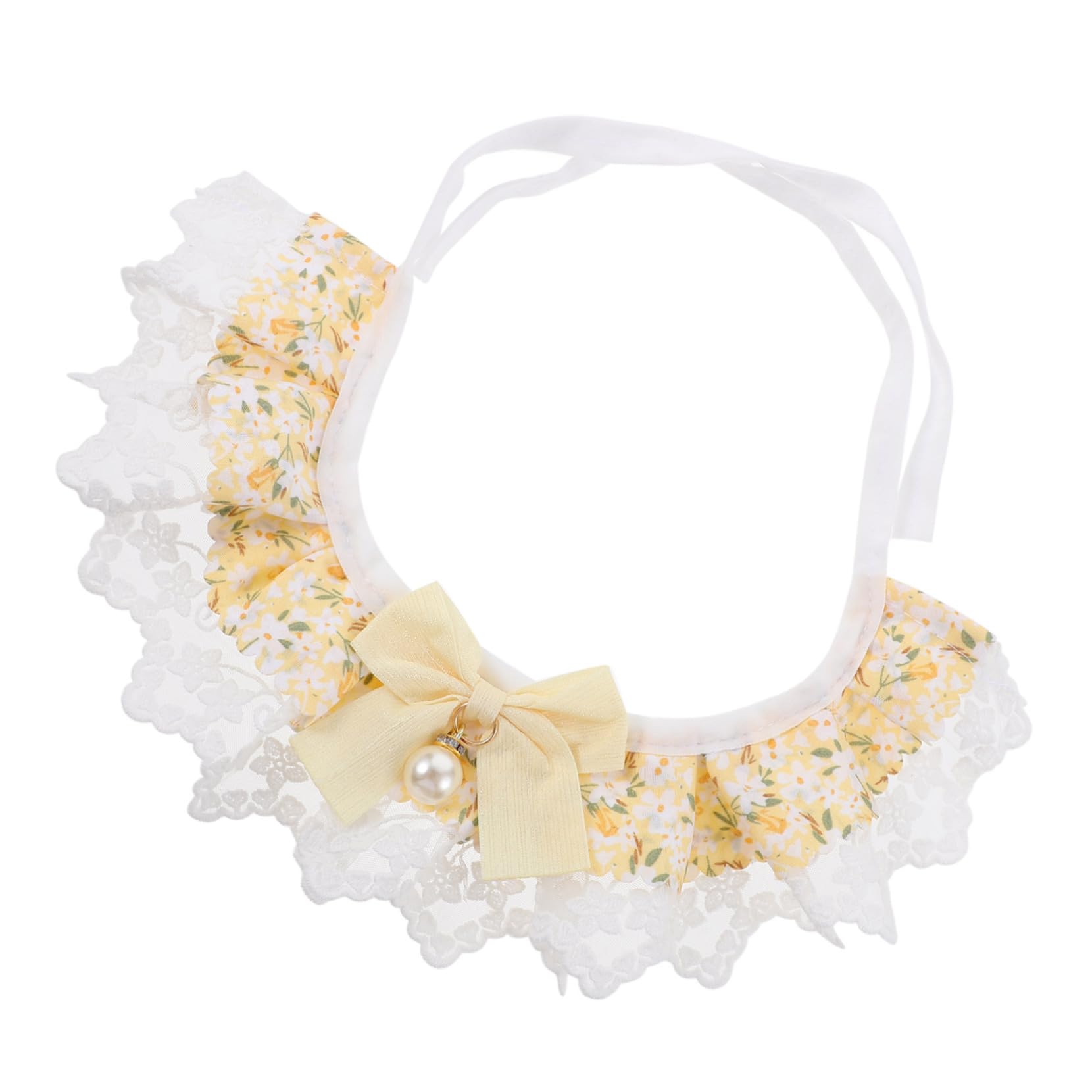 Collier réglable en dentelle pour chat avec nœud floral léger pour chiot et chaton