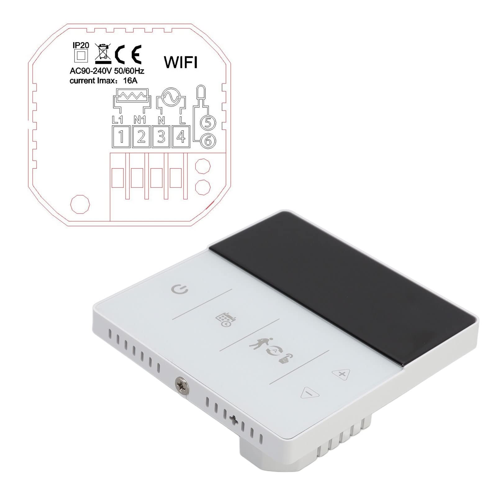 Termostat WIFI, ekran dotykowy Inteligentny termostat Cyfrowy wyświetlacz AC 50 60Hz do użytku w pomieszczeniach Czarny i biały