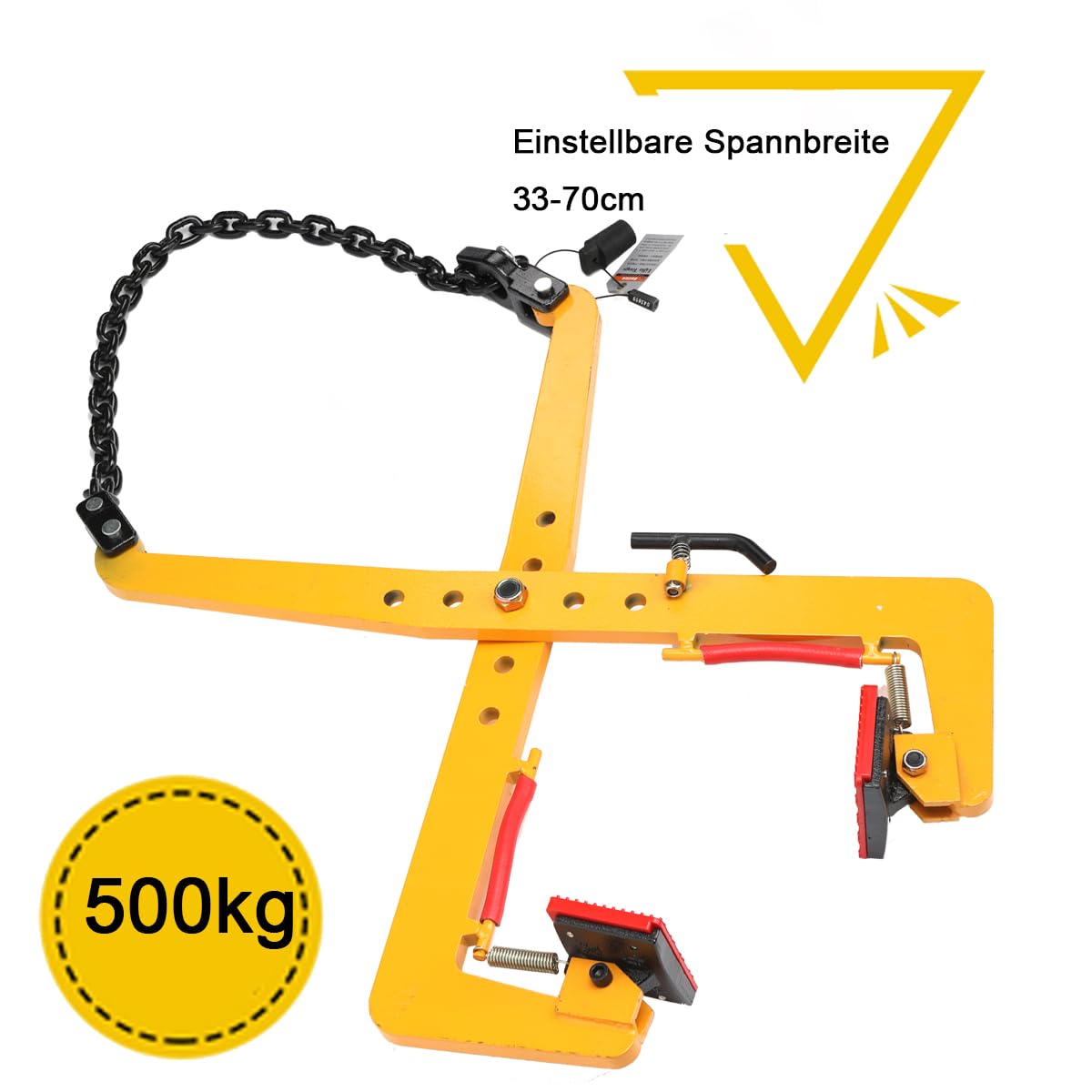 Bordsteinzange Öffnung 33-70cm Steinheber 500kg Versetzzange Tragezange Hebeklemme Steinausheber Stahl Pflasterträger Pflasterträger Bordsteinträger für Steine Anheben und Transportieren