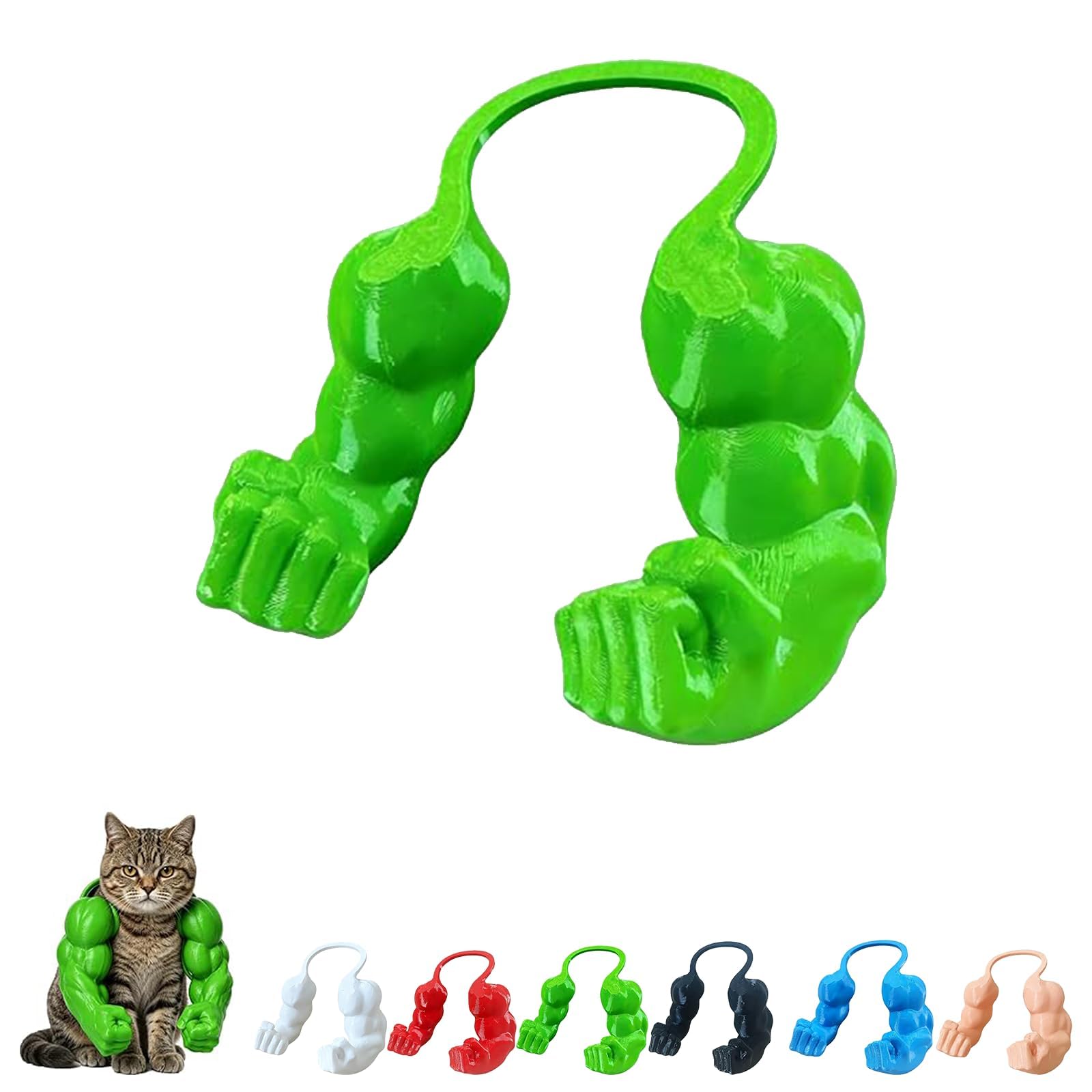 Cat Muscle Arms, Halloween Pet Costume Superhero Arms (Green)