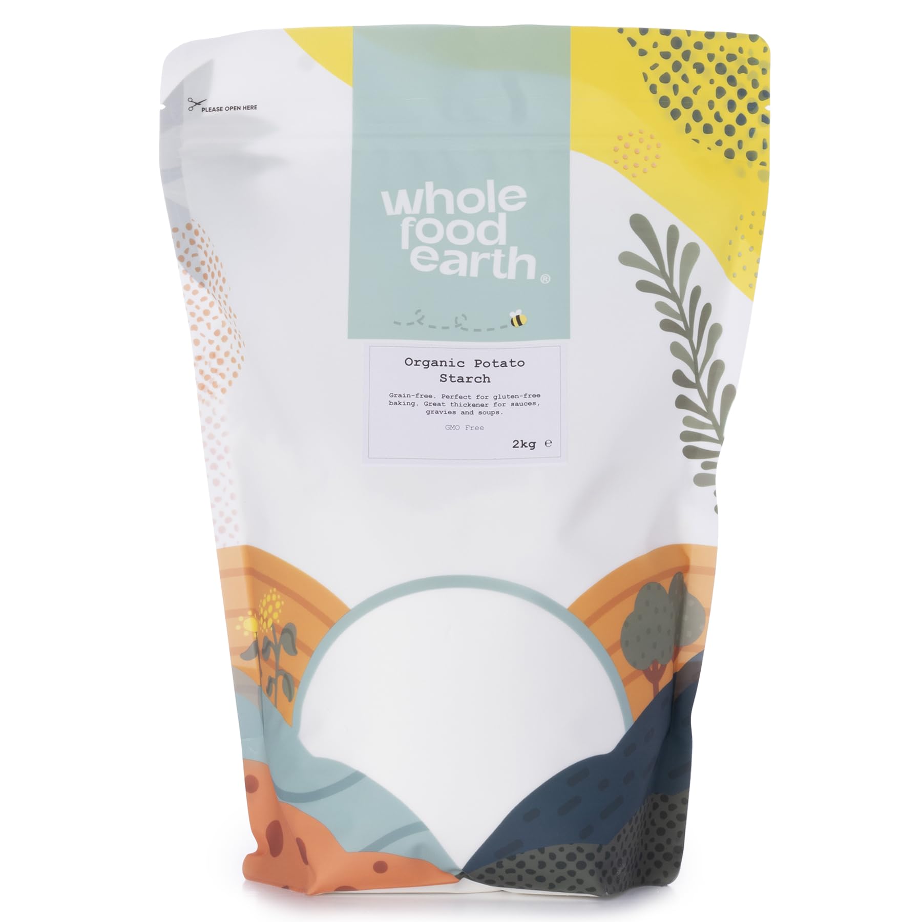 Wholefood Earth Organic Potato Starch – 2 kg | GMO Free | Vegan | Certified Organic