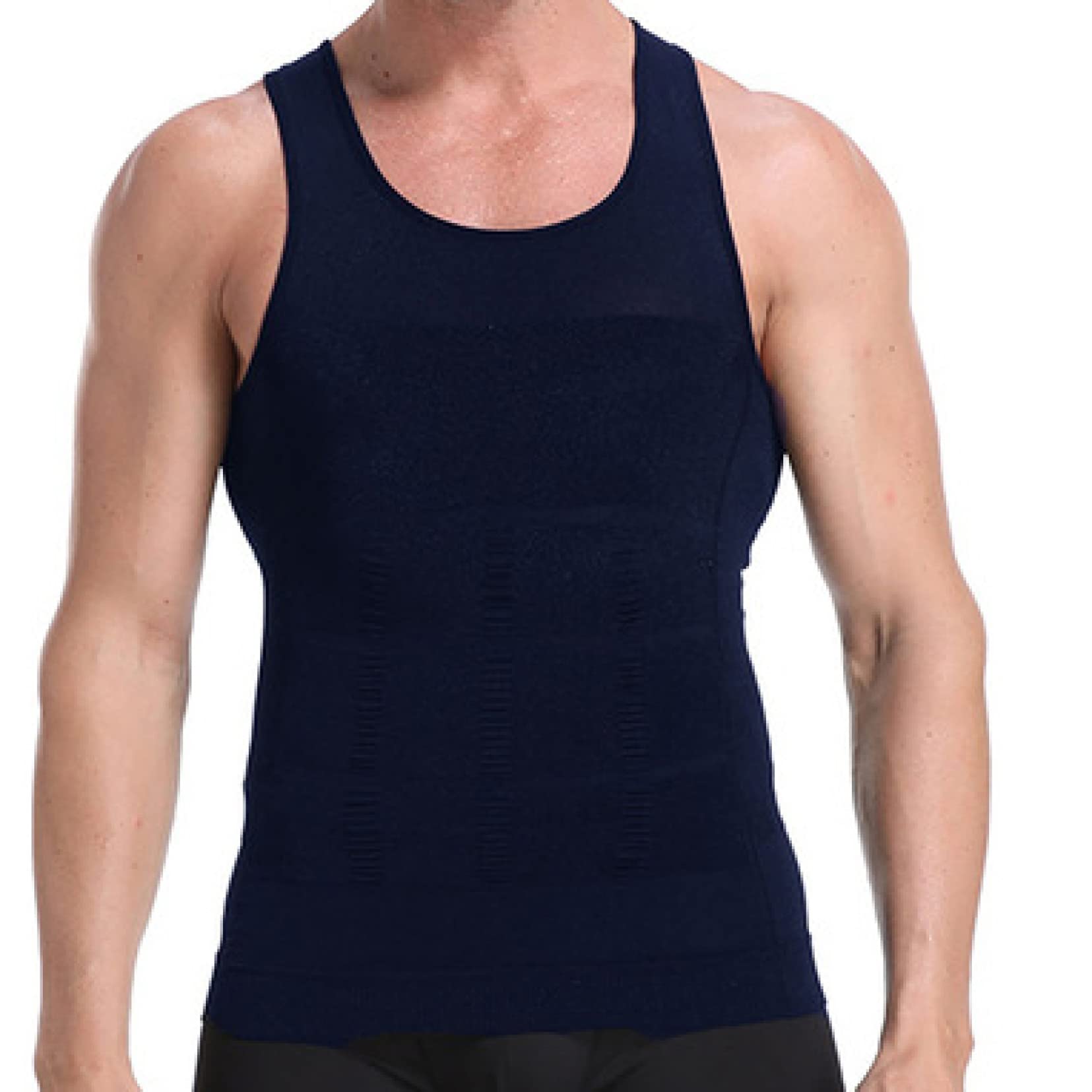 Camicie a Compressione Traspirante da Uomo, Girocollo Body Shaper Canotte Allenamento Shapewear Canotte Intimo