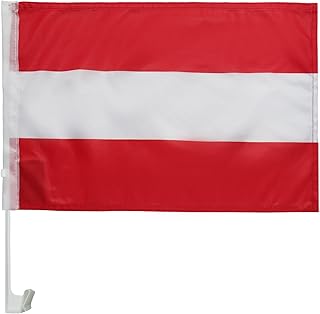 Austria Car Flag 18'' x 12'' - Austrian Car flags 30 x 45cm - Banner 18x12 INCHES PLASTIC STICK - AZ FLAG