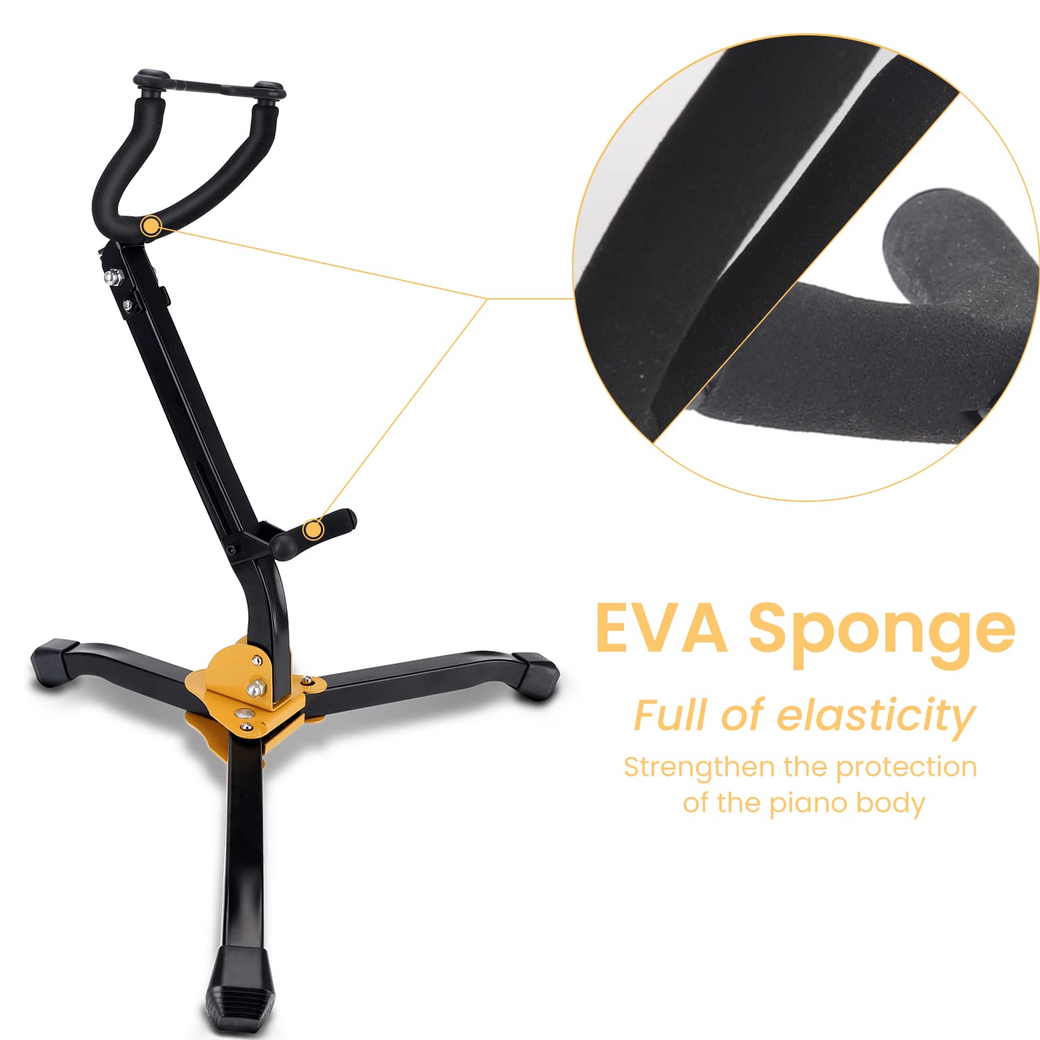 Supporto Per Sassofono Tenore/Alto ChuerTech - Pieghevole, Metallico, Antiscivolo, Nero - Foto 6