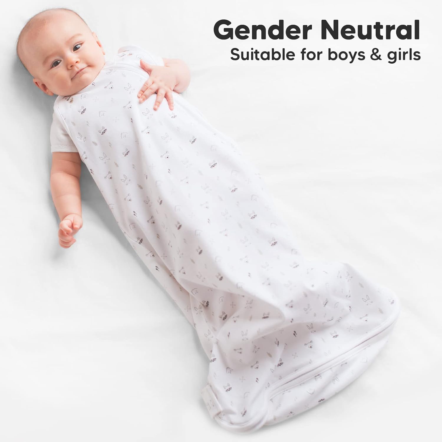 1-Pack Organic Baby Sleep Sacks, 100% Cotton - Soft & Breathable 0.5TOG Baby Wearable Blanket, Toddler Sleeping Sack 6-18 Months, Easy to Wear Transitional Swaddles for Newborns, Infants(M, KeaStory) - Image 8