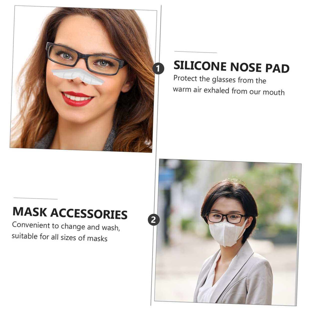 SHINEOFI Lot De 5 Bandes De Masque Et Plaquettes Nasales Anti-buée Blanches Confortables Et Robustes 20 Pièces X 5
