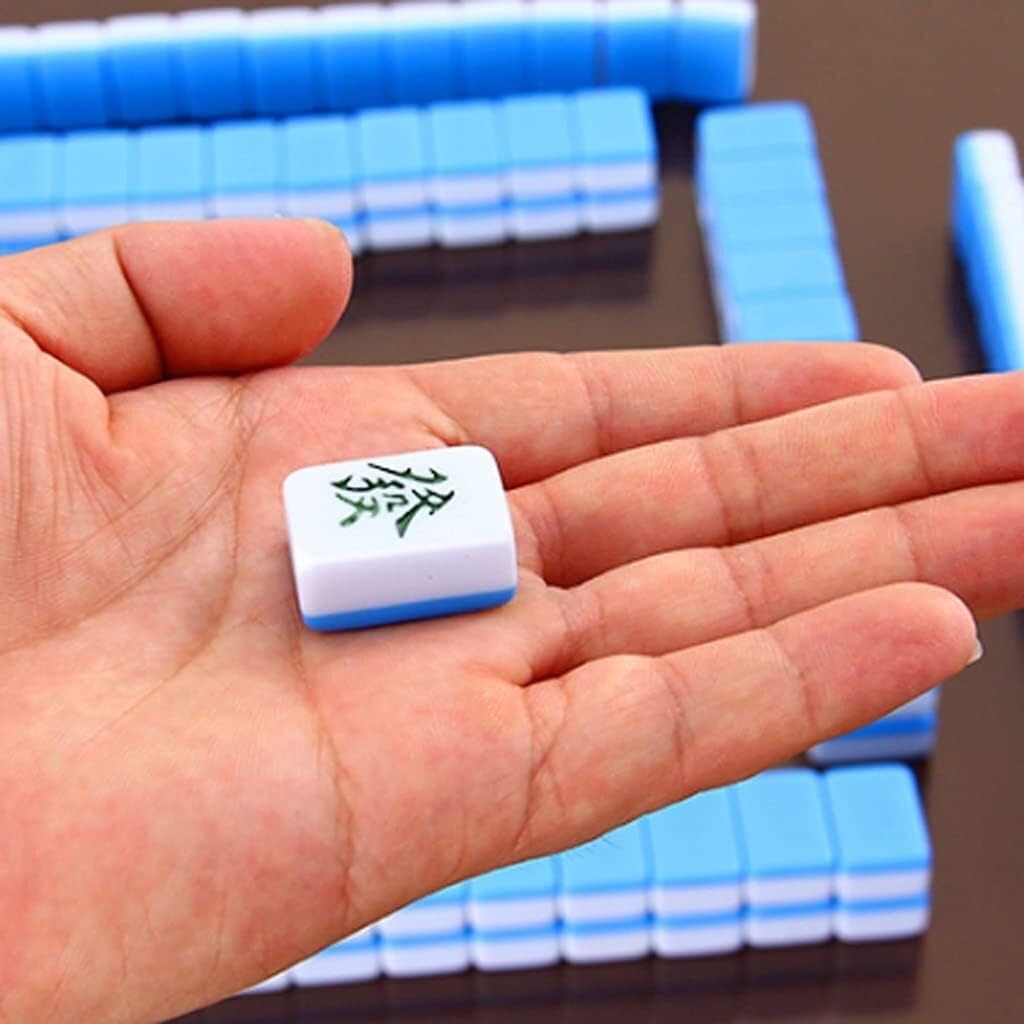 Mahjong wersja chińska Zestaw gier Mahjong zawierający 146 kostek, 2 kostki i torbę do przechowywania płytek mahjong