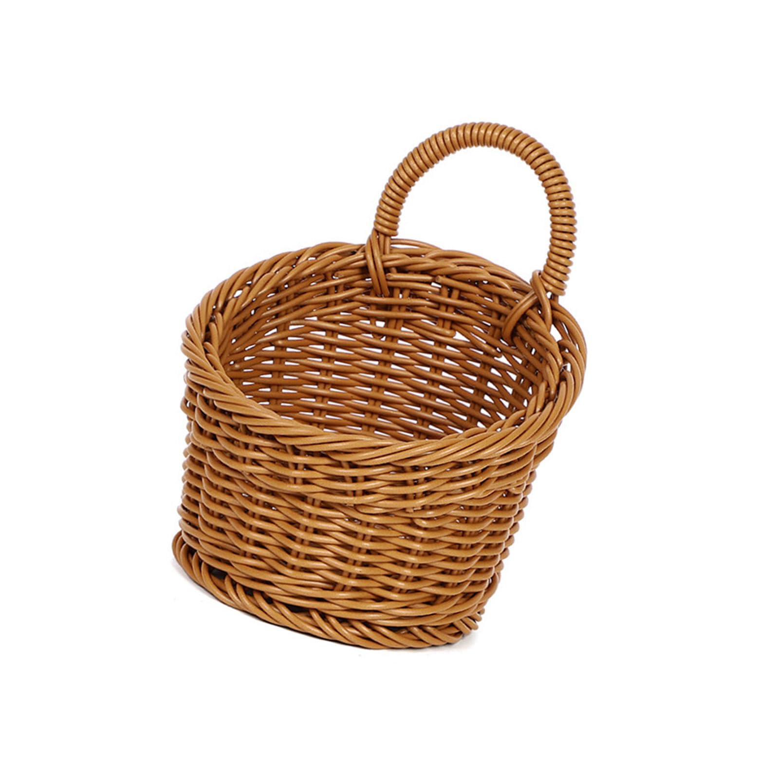 Retro Styles Handwoven Wall Basket Multipurpose Household Container Portable Materials Retro Storage Bin for Homes