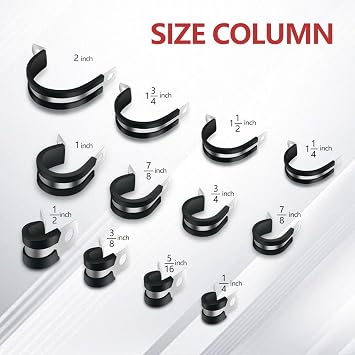 20 Pcs 1/2 Inch Cable Clamp, Stainless Steel 304 Conduit Clamp Rubber Cushioned, Metal Pipe Clamp for Wiring, Pipe, Rack, Hose, Line Management