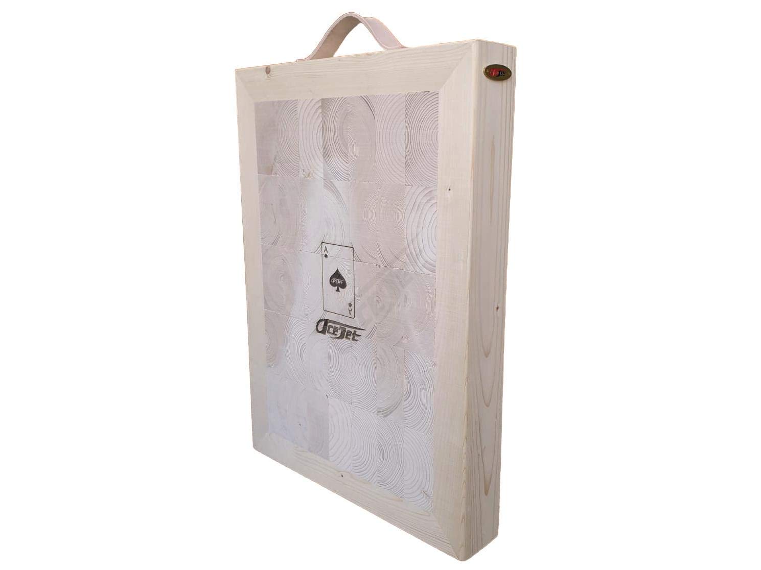 ACEJET Wooden Target Board for Throwing Knives & Small Axes & Tomahawk - Endgrain Pro - 32 inch - Oblong Hanging