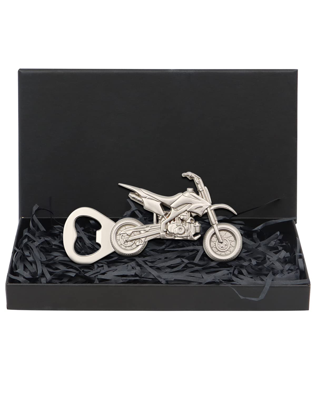 Vintage Beer Bottle Opener for Men, Novelty Motorcycle Bottle Opener with Gift Box, Father's Day Gift Birthday Gift Christmas Valentines Gift for Him Men Father Boyfriend Grandpa Husband (Silver)