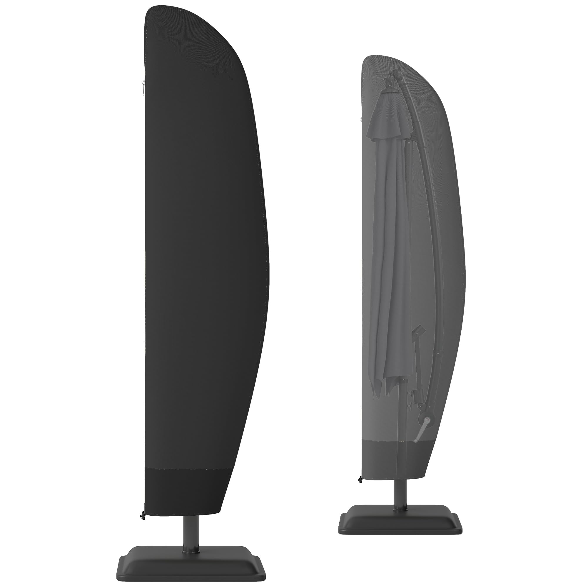 Outsunny Unisex Black Parasol Cover, Patio Cantilever Cover, Banana Umbrella Cover In