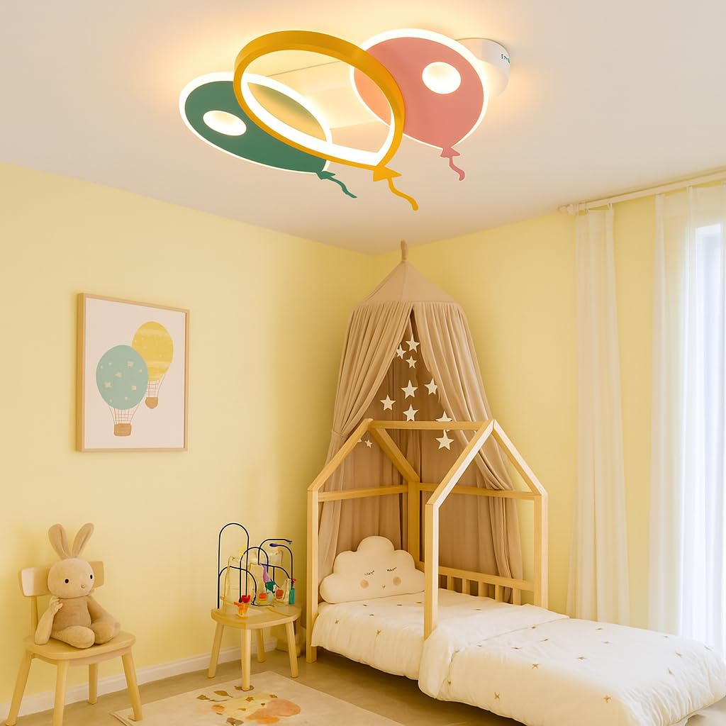 LED Deckenlampe Kinderzimmer Ballon Design – Deckenleuchte Dimmbar mit Fernbedienung, 2800lm, 28W, Farbtemperatur 3000–6500K, Nachtlicht, Timer, Memory-Funktion