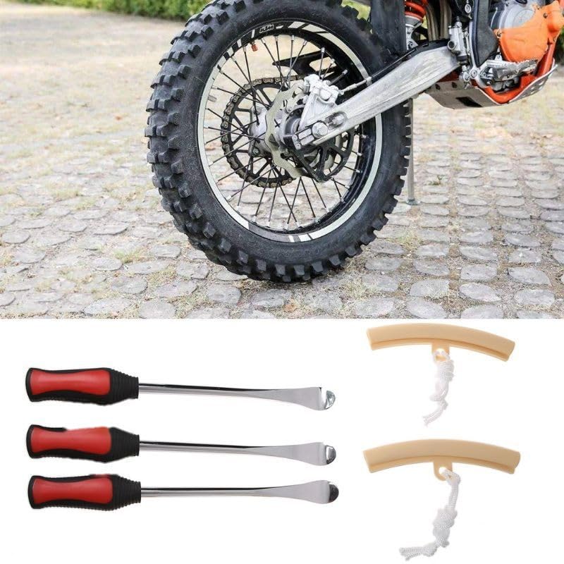 3 szt. dźwignia do opon łyżka do zmiany motocykla z 2 szt. ochraniacze na felgi zestaw narzędzi naprawczych do roweru roweru