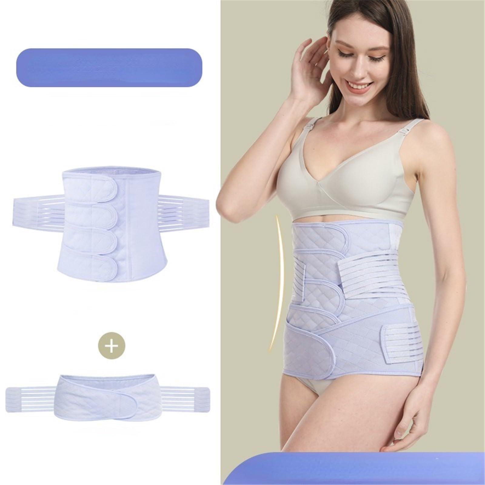 Guaina Post Parto Cintura Addominale Traspirante Post-Parto da 4 Pezzi for Donna, Cintura Modellante for la Vita a Doppio Uso Post-Parto in Sezione cis(Purple,XXL)