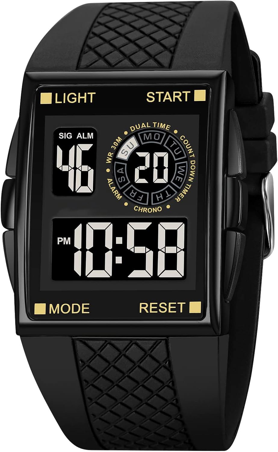 XCZAP Men’s Luminous Square Digital Sports Watch Waterproof