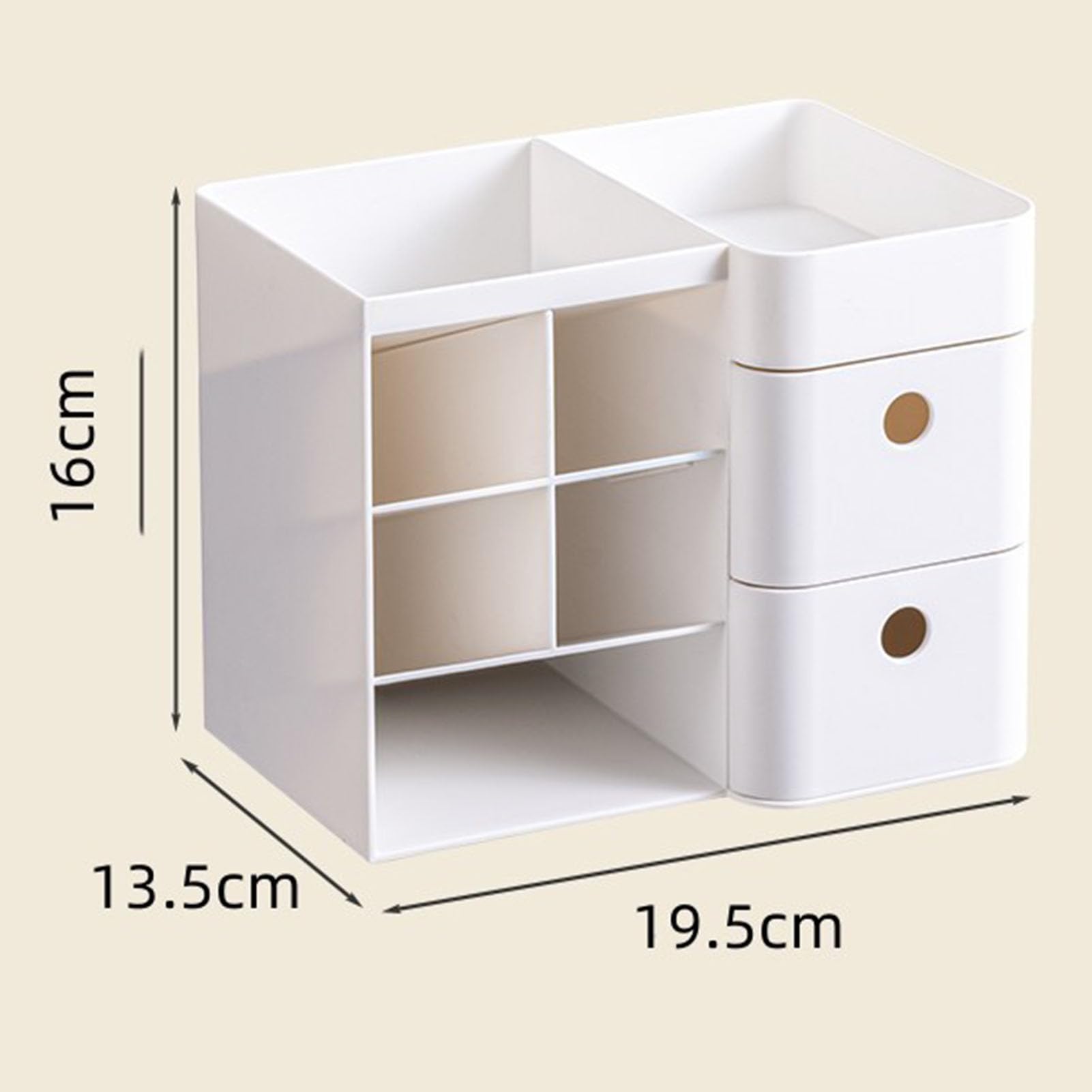 Organizer da scrivania in plastica, multifunzione, bianco, con portapenne inclinato, organizer per evidenziatori, graffette, raccoglitori