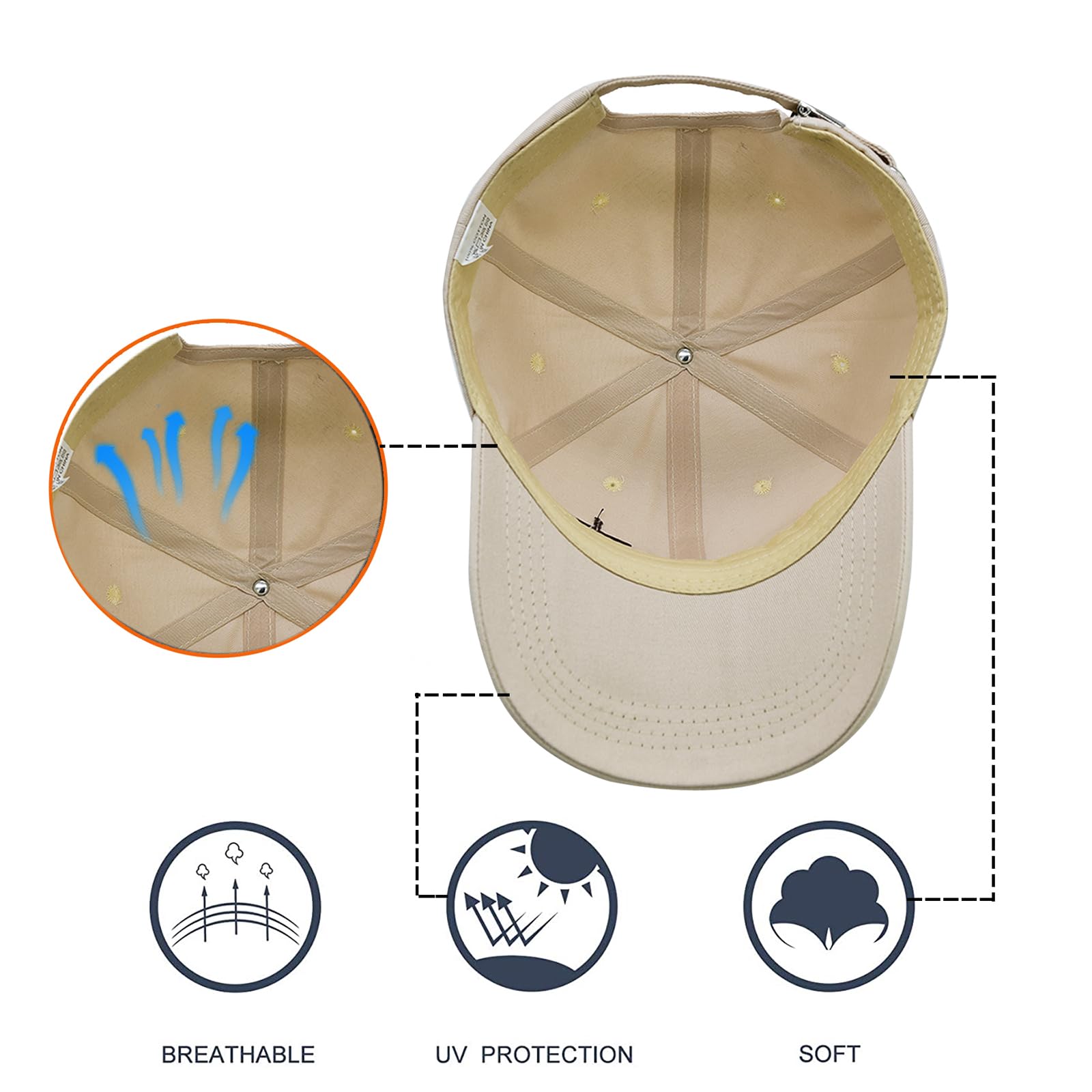 Gorra de béisbol cristiana para hombres y mujeres, sombrero bordado con cruz de Jesús, regalos ajustables basados en la fe, Beige, Talla única 6