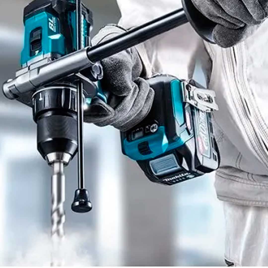 Makita HP001GD201 - Trapano avvitatore a percussione a batteria, 40 V, max. 2,5 Ah, 2 batterie + caricatore in MAKPAC