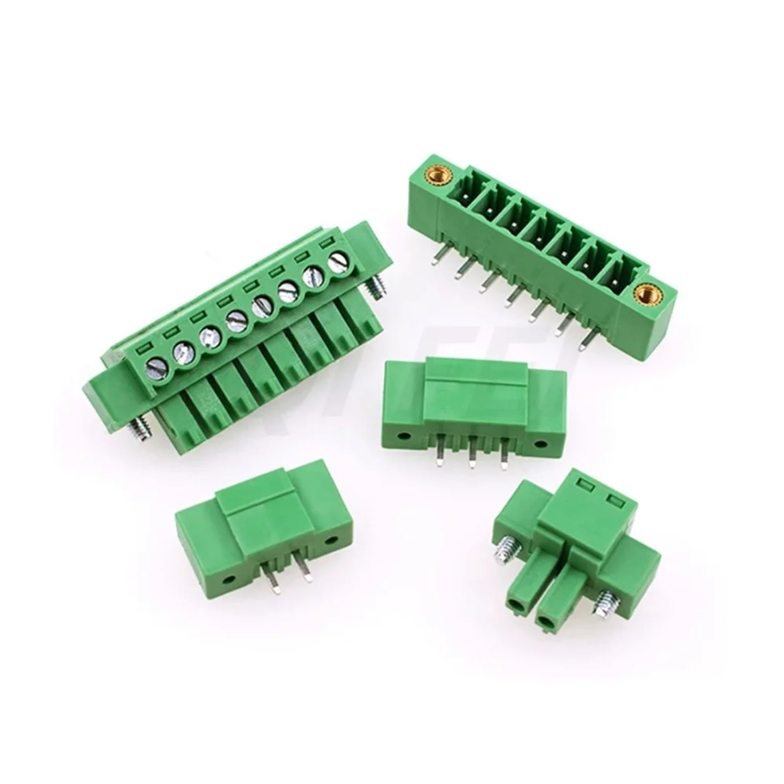 Conector de terminal de 5 piezas, paso 2EDGKM, bloque de terminales PCB de 15EDGKM, enchufable 2~24P con brida fija en panel.(Curved Pin,3.5mm Pitch,18P)