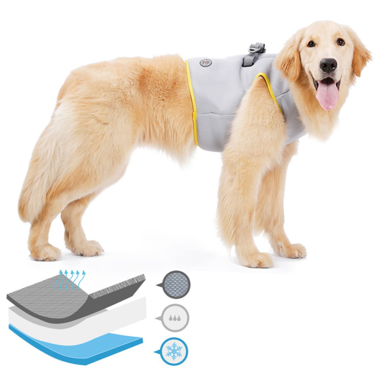 FOMIYES Chaleco Refrescante para Mascotas de 3 Piezas de Malla Transpirable para Actividades al Aire Y Comodidad.